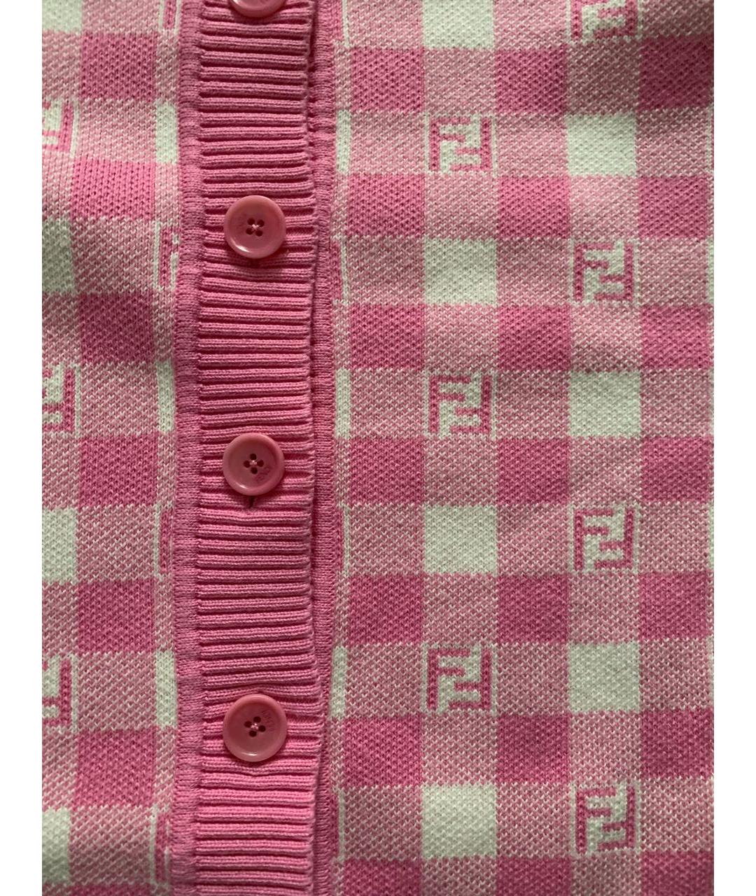 FENDI Розовый хлопковый жакет / жилет, фото 4