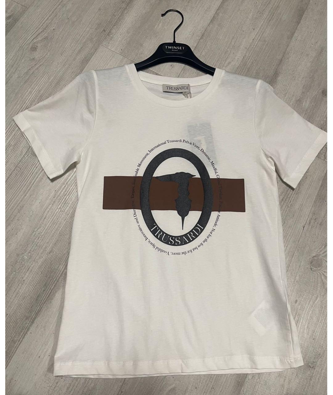 TRUSSARDI Белая хлопковая футболка, фото 5