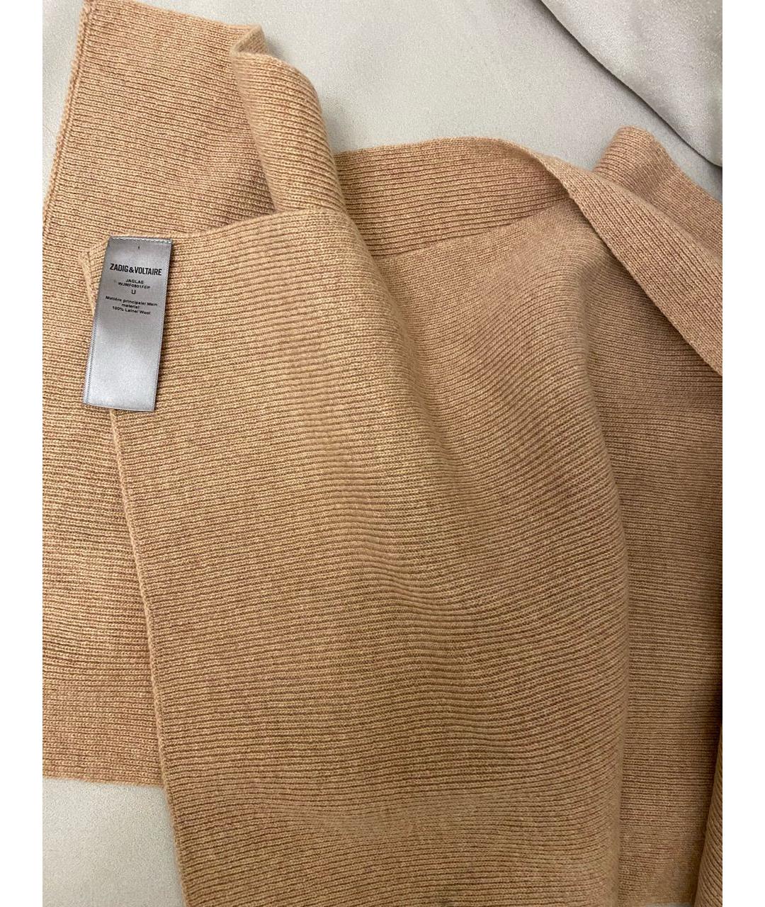 ZADIG & VOLTAIRE Бежевый шерстяной шарф, фото 5