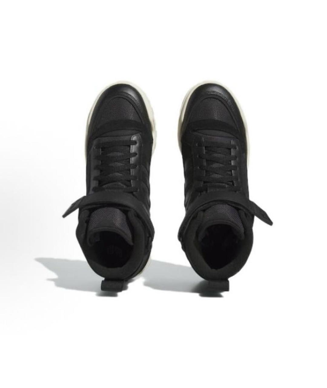 ADIDAS Черные кожаные высокие кроссовки / кеды, фото 4