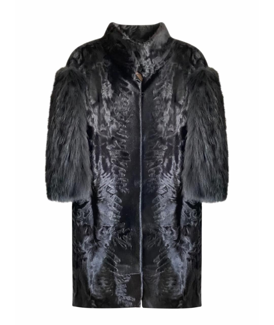 YVES SALOMON Черное меховое пальто, фото 1
