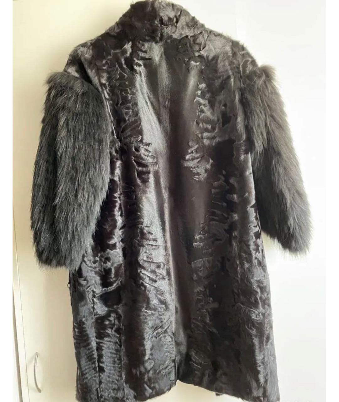 YVES SALOMON Черное меховое пальто, фото 2