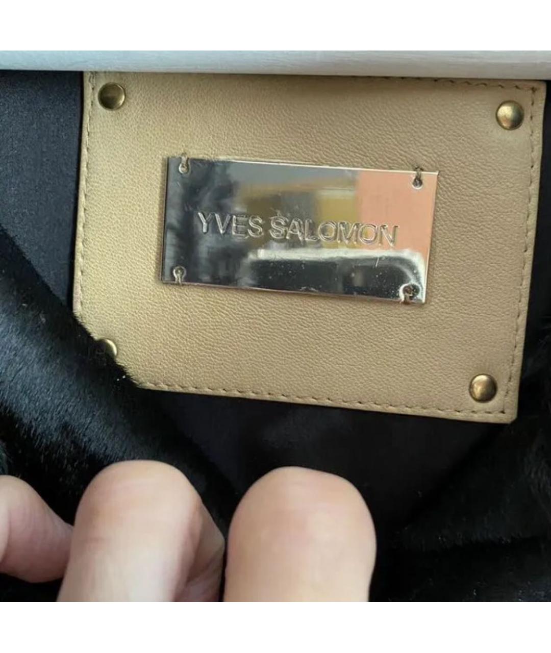 YVES SALOMON Черное меховое пальто, фото 5