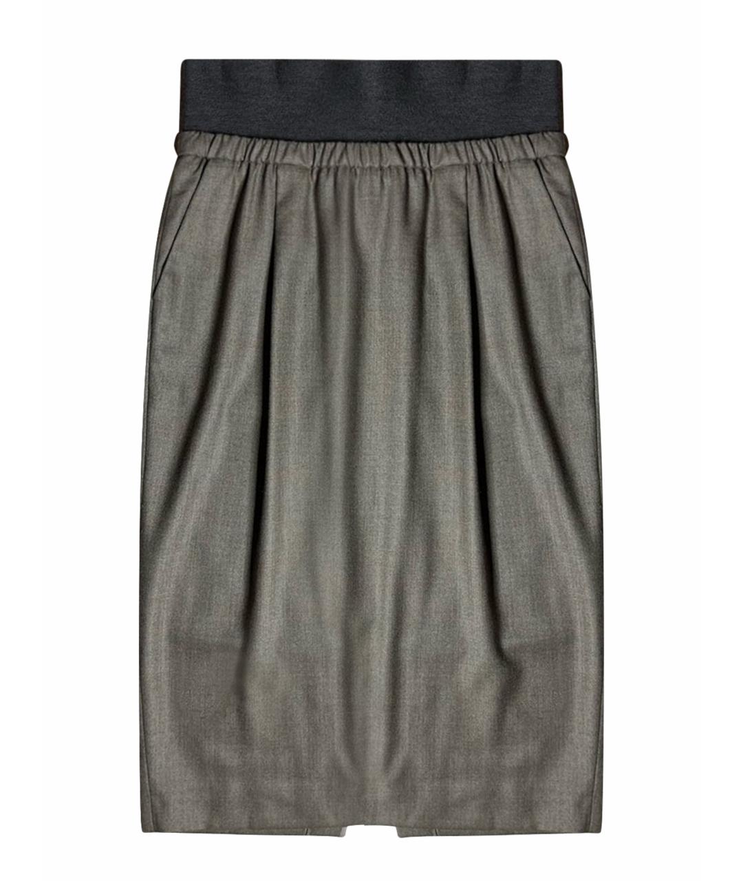 FABIANA FILIPPI Серая шерстяная юбка миди, фото 1