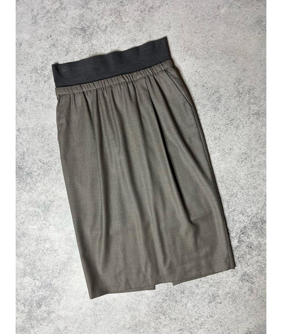 FABIANA FILIPPI Серая шерстяная юбка миди, фото 6