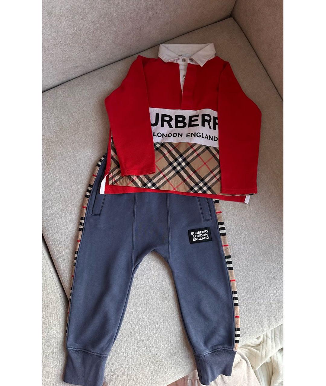 BURBERRY Красный хлопковый детская футболка / топ, фото 5