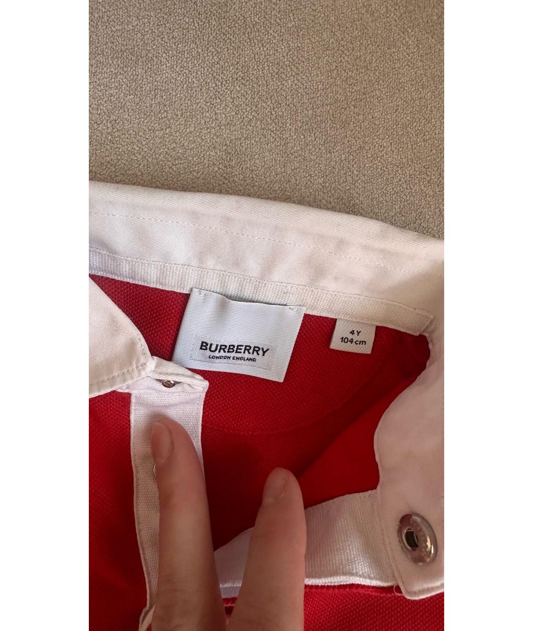 BURBERRY Красный хлопковый детская футболка / топ, фото 4