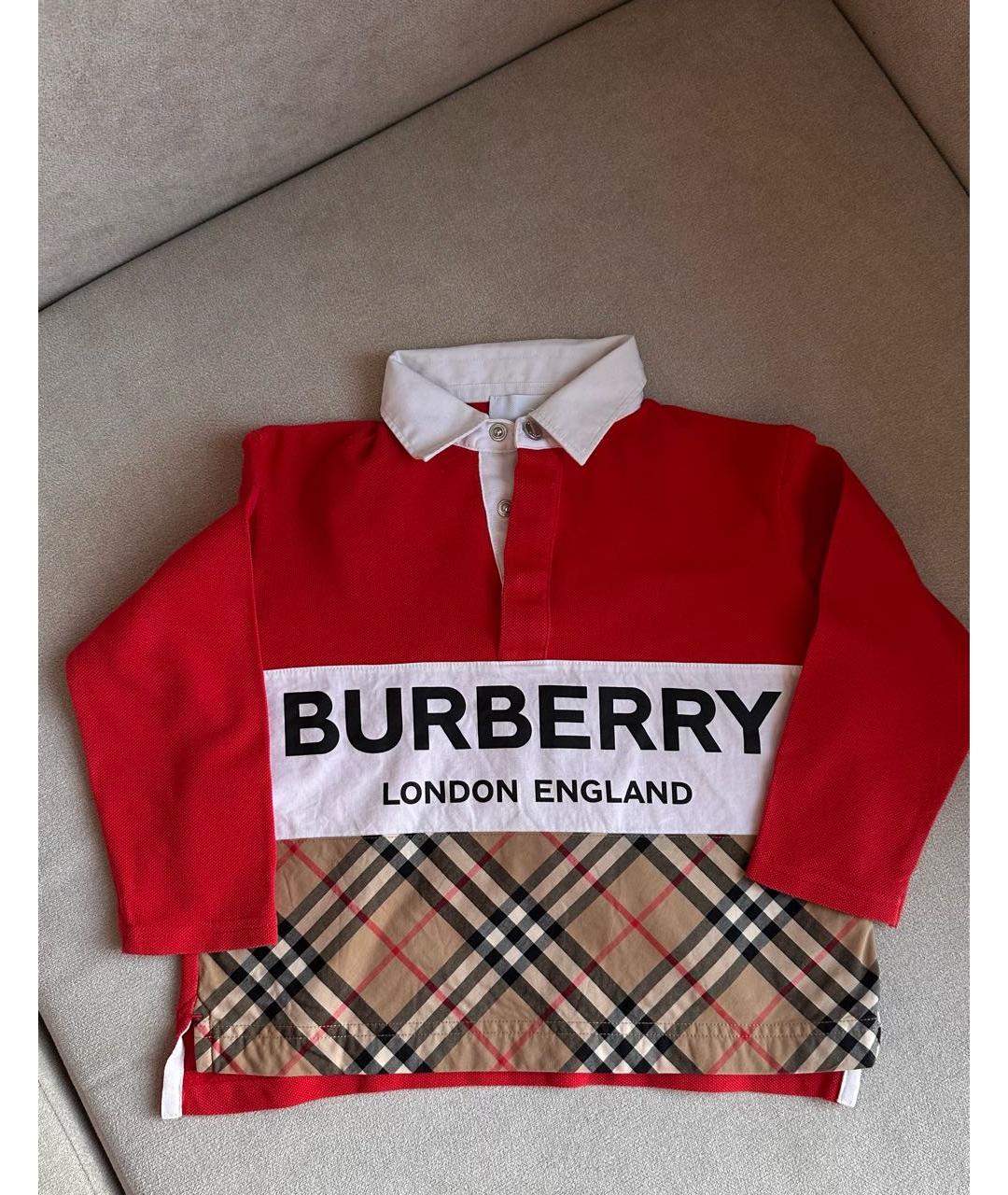 BURBERRY Красный хлопковый детская футболка / топ, фото 6
