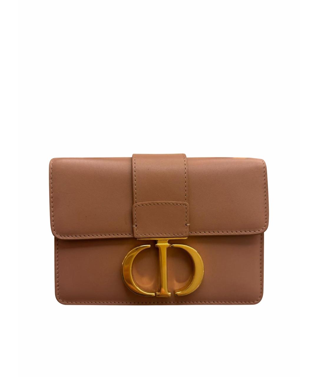 CHRISTIAN DIOR Бежевая кожаная сумка через плечо, фото 1