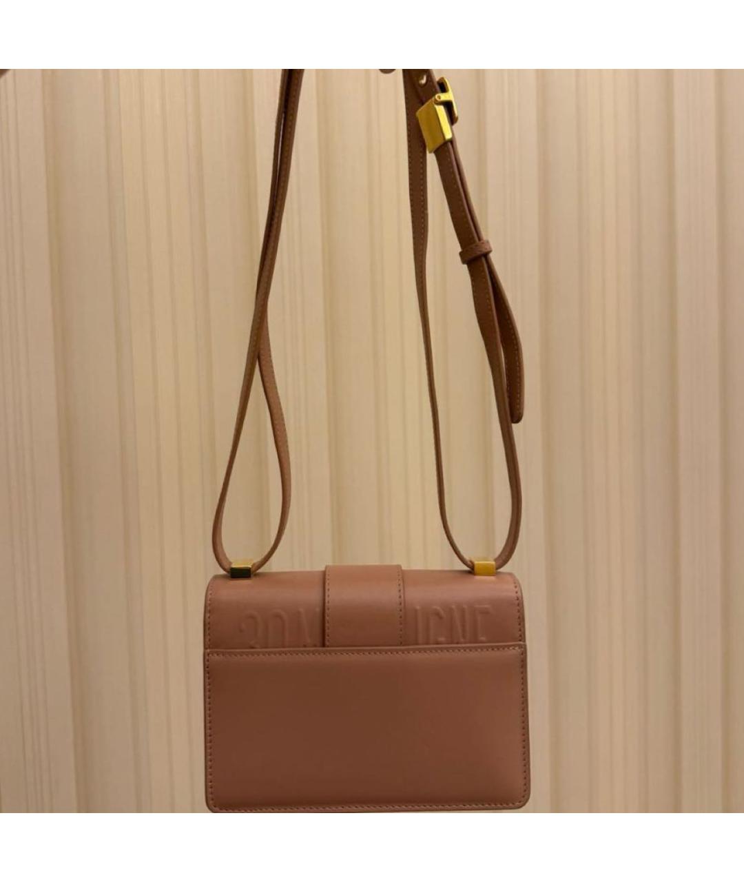 CHRISTIAN DIOR Бежевая кожаная сумка через плечо, фото 3