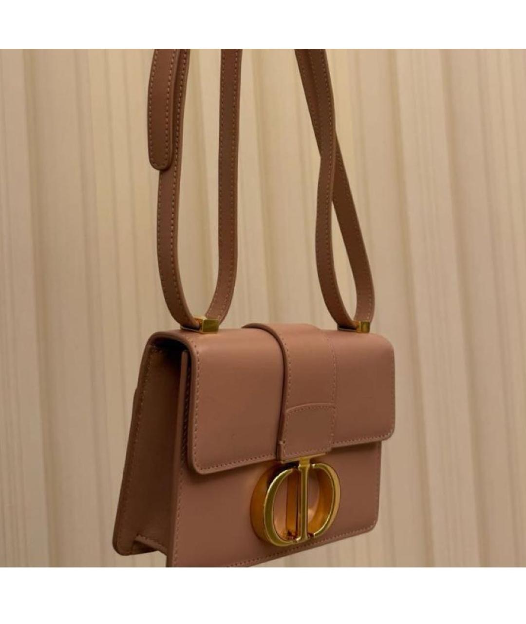 CHRISTIAN DIOR Бежевая кожаная сумка через плечо, фото 2
