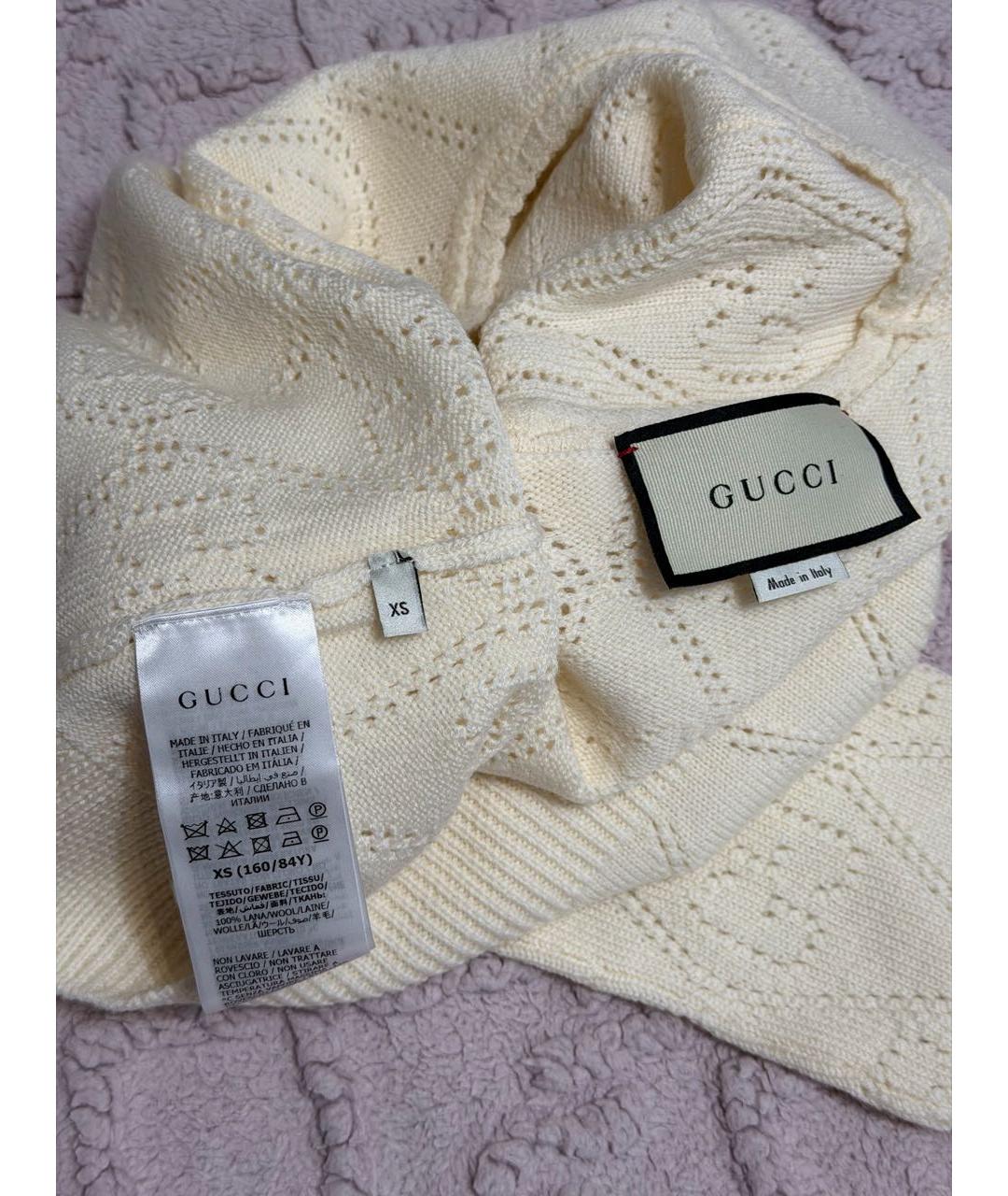 GUCCI Бежевый шерстяной джемпер / свитер, фото 3