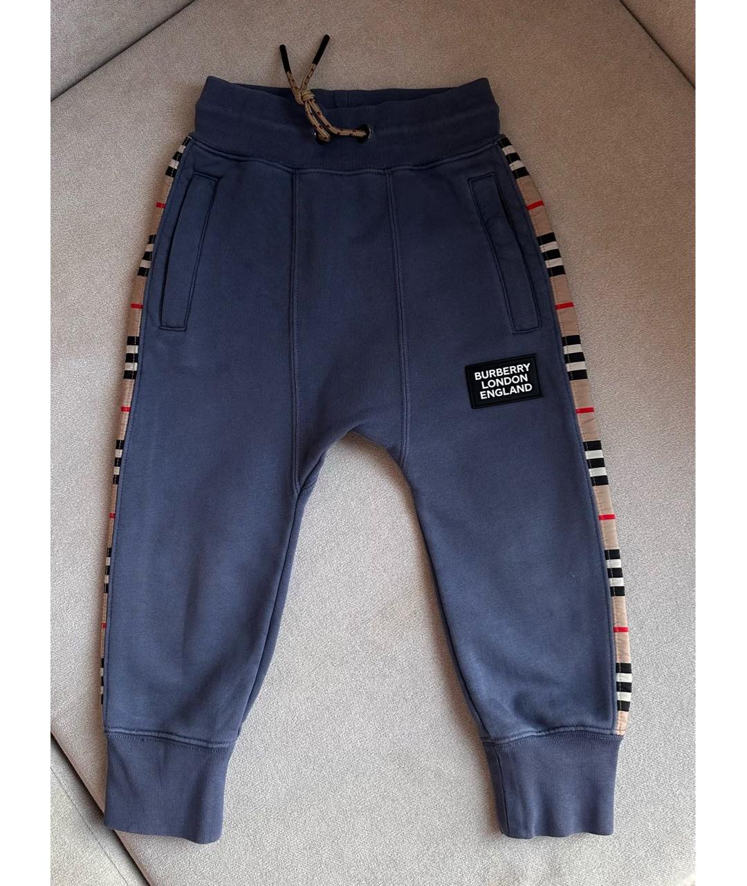 BURBERRY Голубые хлопковые брюки и шорты, фото 5