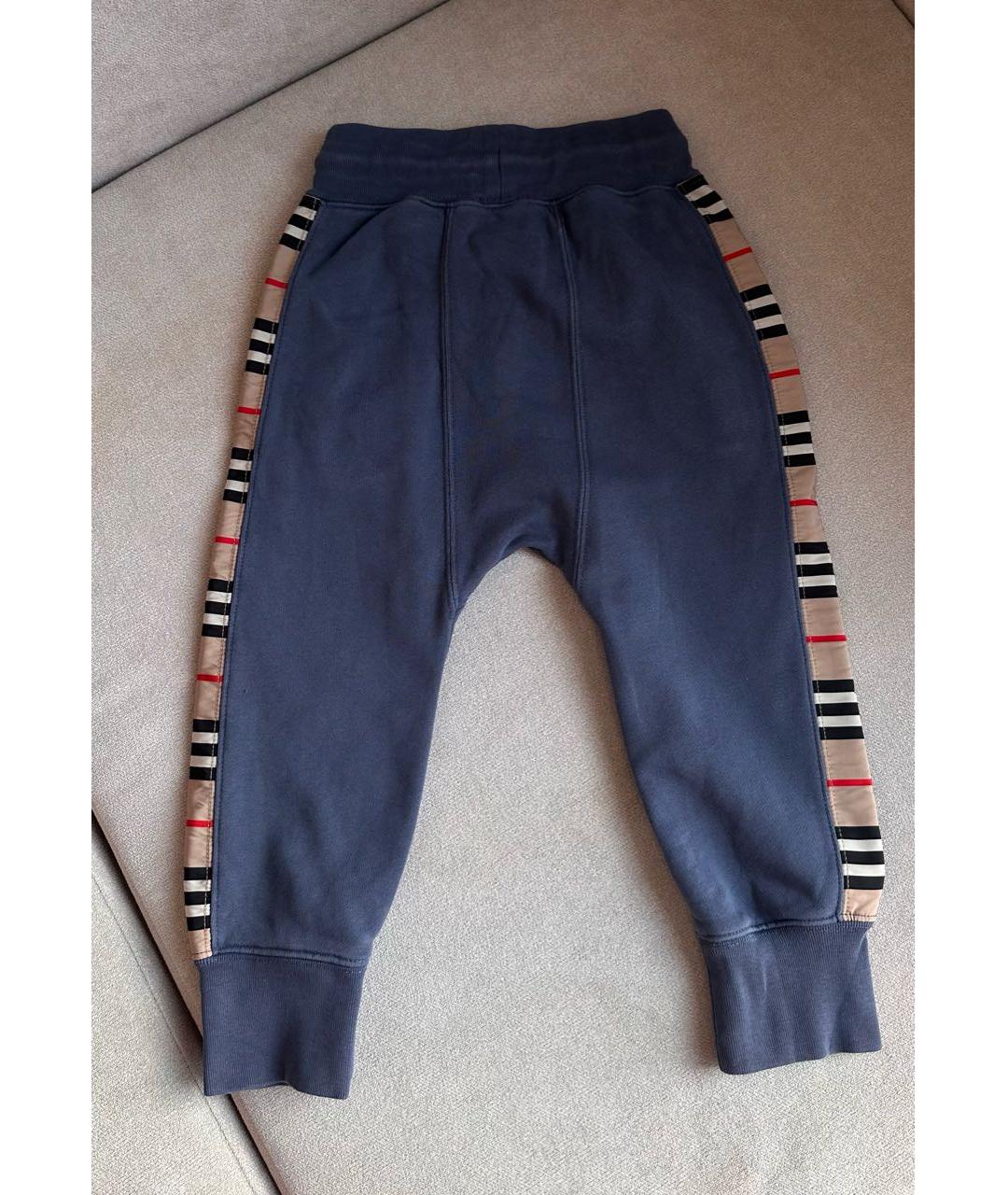 BURBERRY Голубые хлопковые брюки и шорты, фото 2