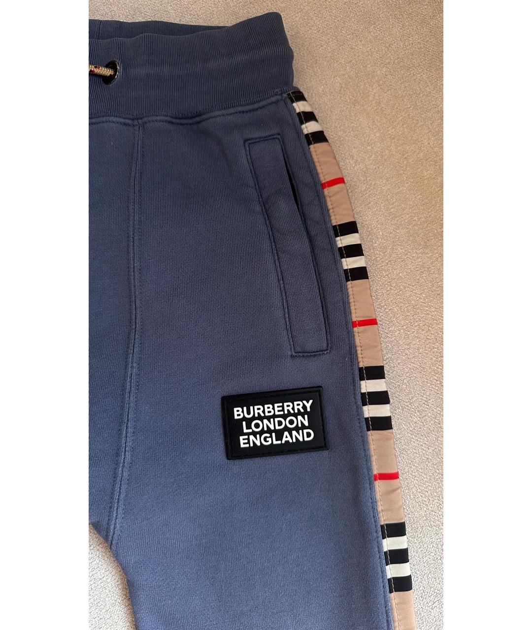 BURBERRY Голубые хлопковые брюки и шорты, фото 3