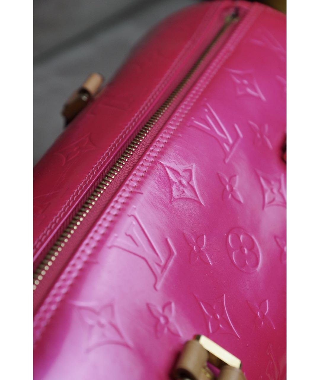LOUIS VUITTON Розовая сумка с короткими ручками из лакированной кожи, фото 7
