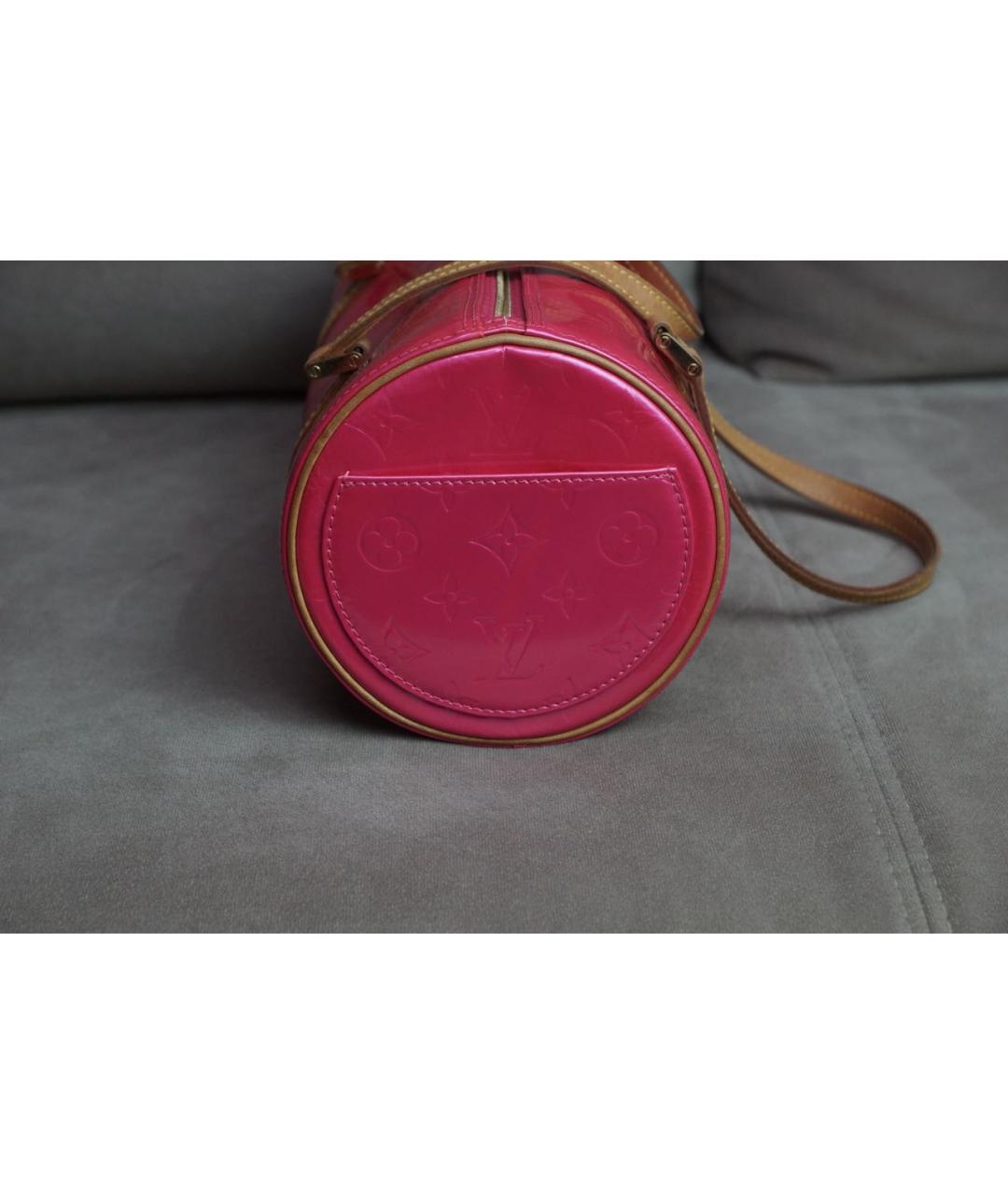 LOUIS VUITTON Розовая сумка с короткими ручками из лакированной кожи, фото 4