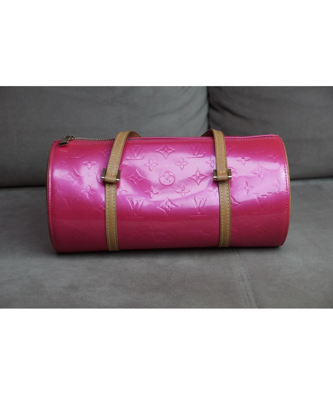 LOUIS VUITTON Розовая сумка с короткими ручками из лакированной кожи, фото 9