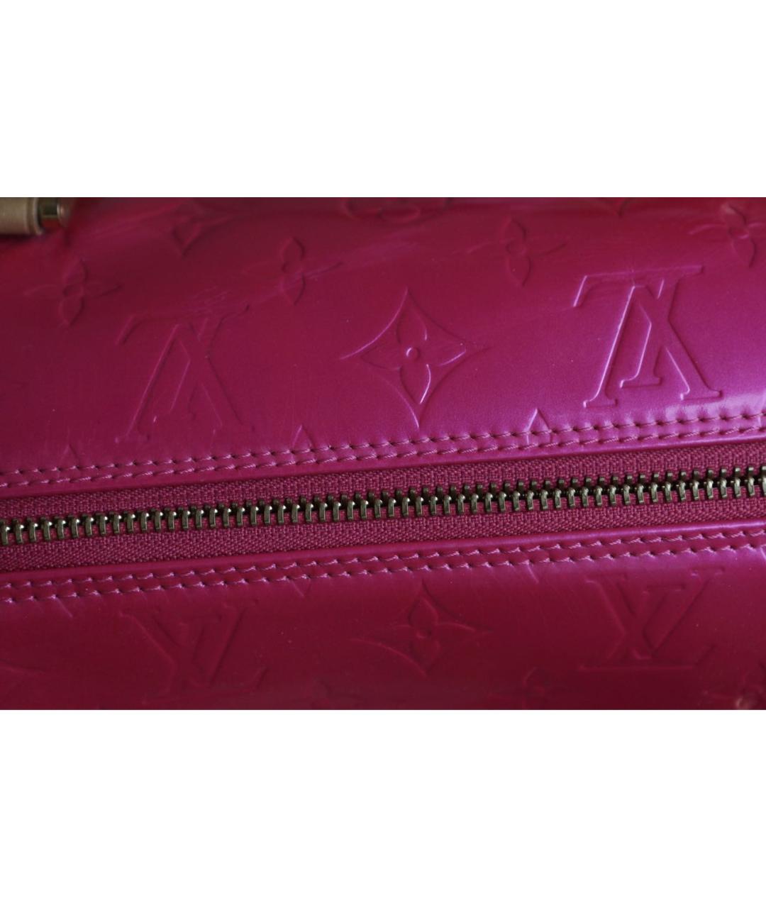 LOUIS VUITTON Розовая сумка с короткими ручками из лакированной кожи, фото 8
