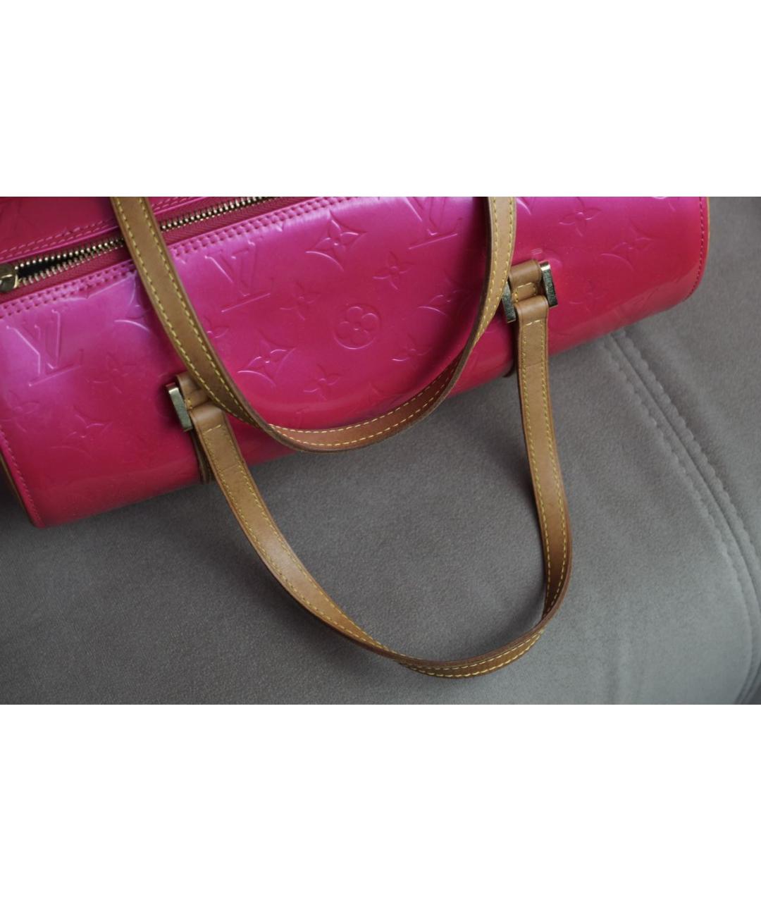 LOUIS VUITTON Розовая сумка с короткими ручками из лакированной кожи, фото 5