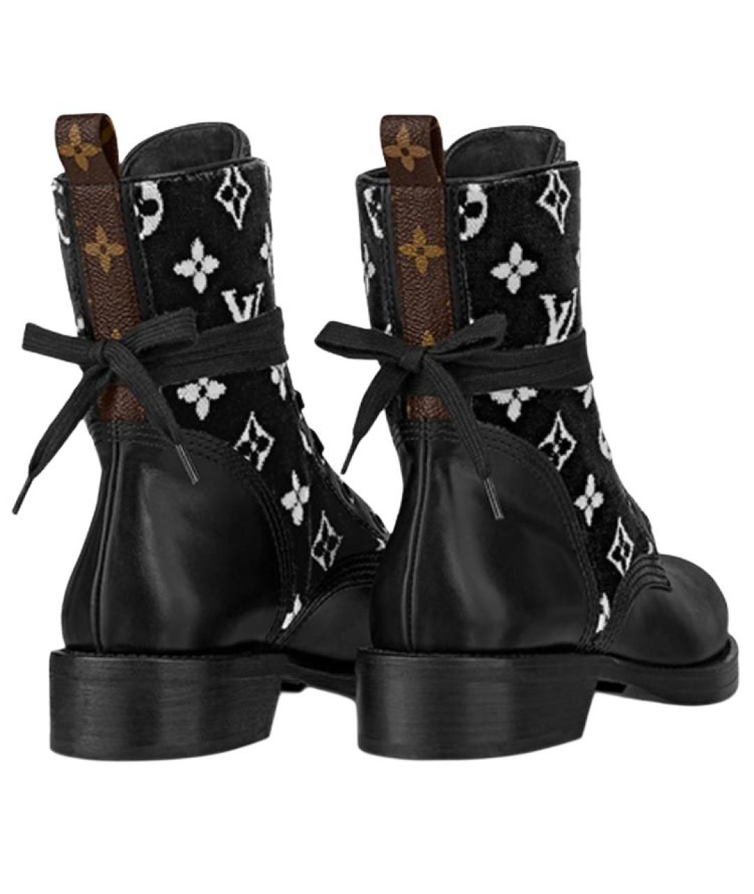 LOUIS VUITTON Черные кожаные полусапоги, фото 4