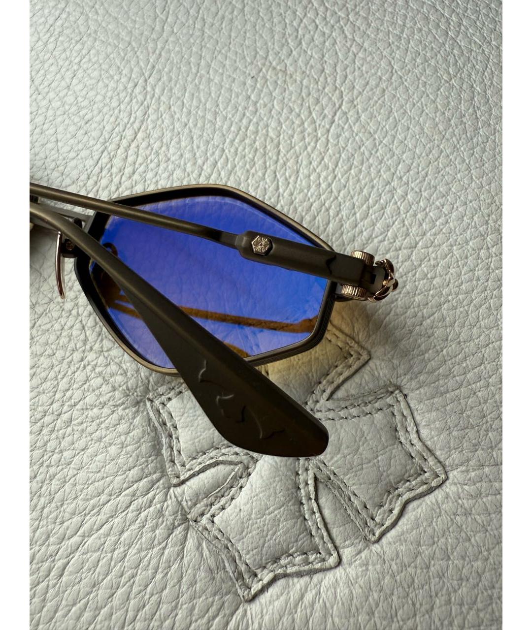 CHROME HEARTS Золотые металлические солнцезащитные очки, фото 3