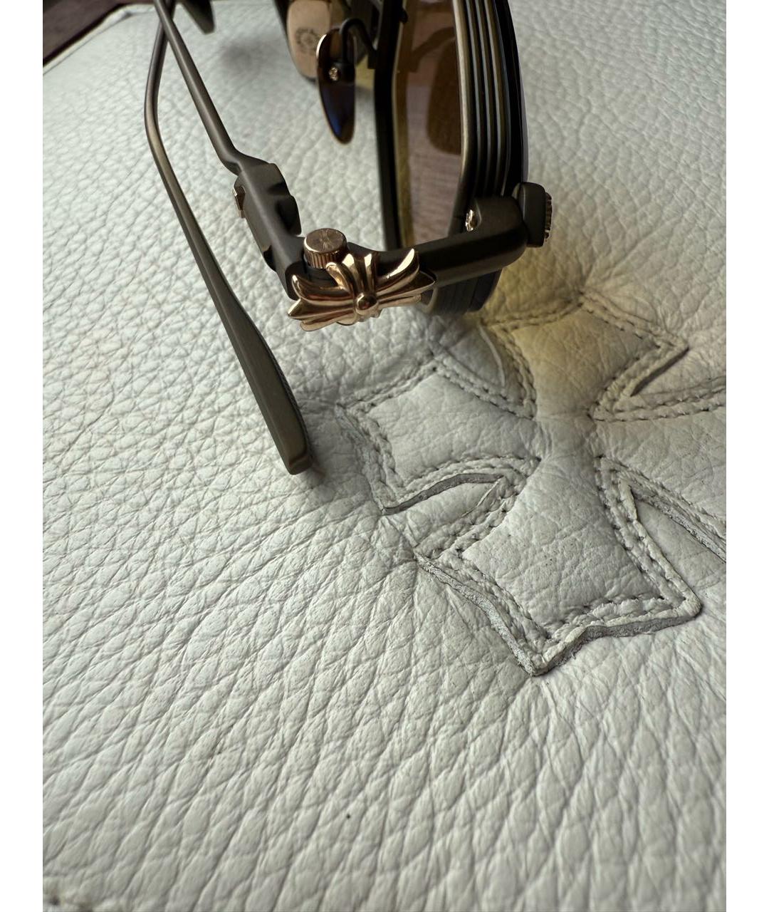 CHROME HEARTS Золотые металлические солнцезащитные очки, фото 8