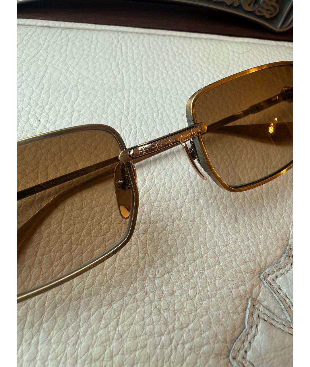 CHROME HEARTS Коричневые металлические солнцезащитные очки, фото 8