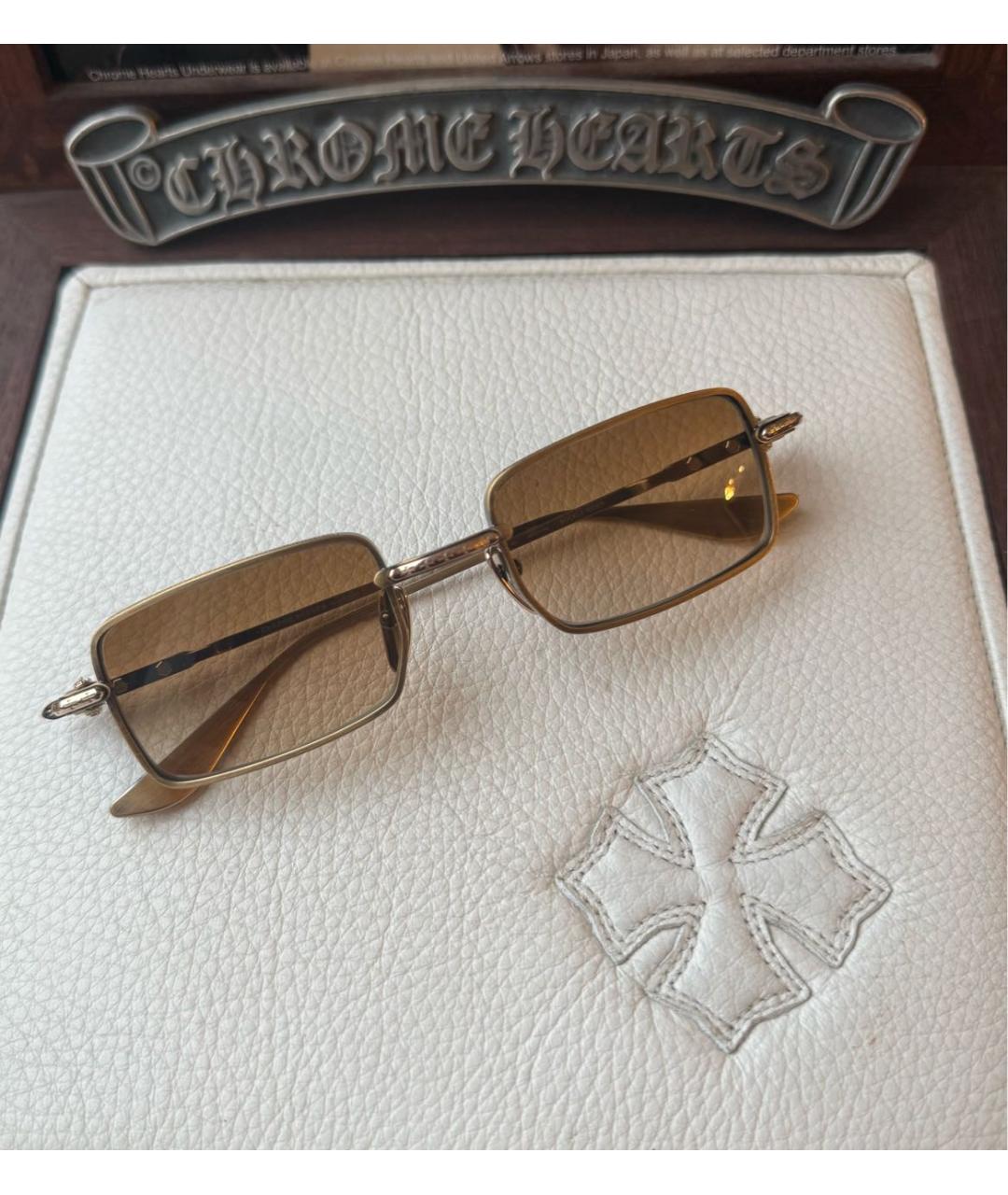 CHROME HEARTS Коричневые металлические солнцезащитные очки, фото 9