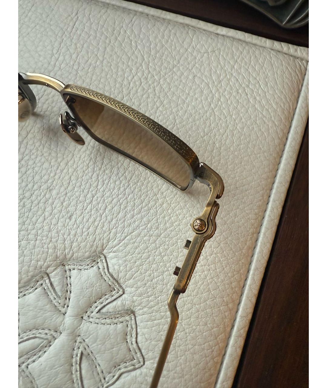 CHROME HEARTS Коричневые металлические солнцезащитные очки, фото 7