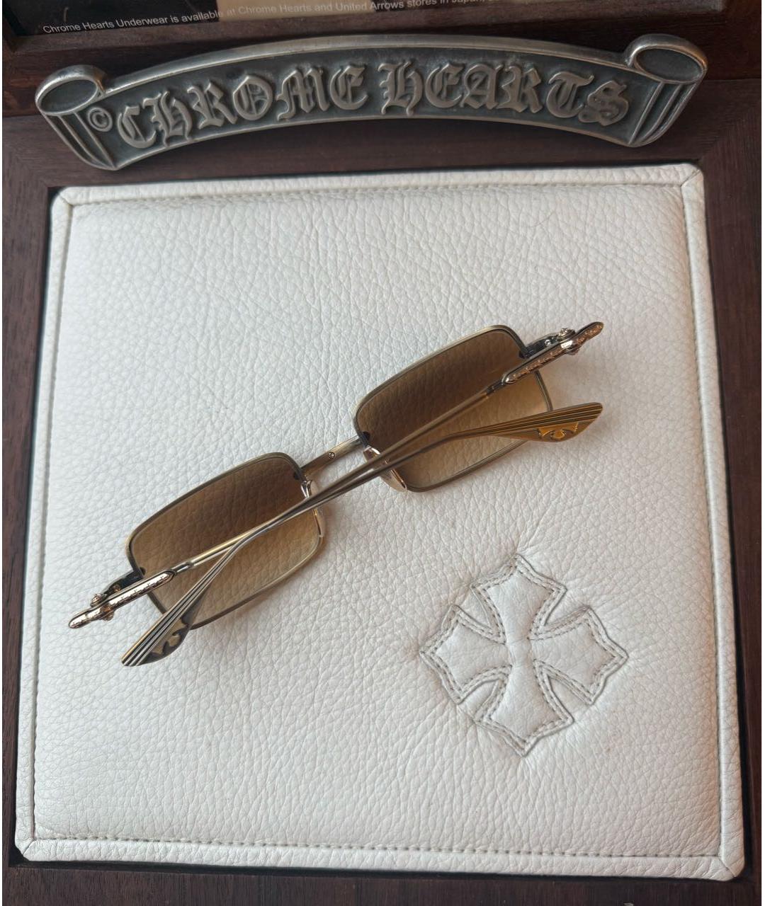 CHROME HEARTS Коричневые металлические солнцезащитные очки, фото 2