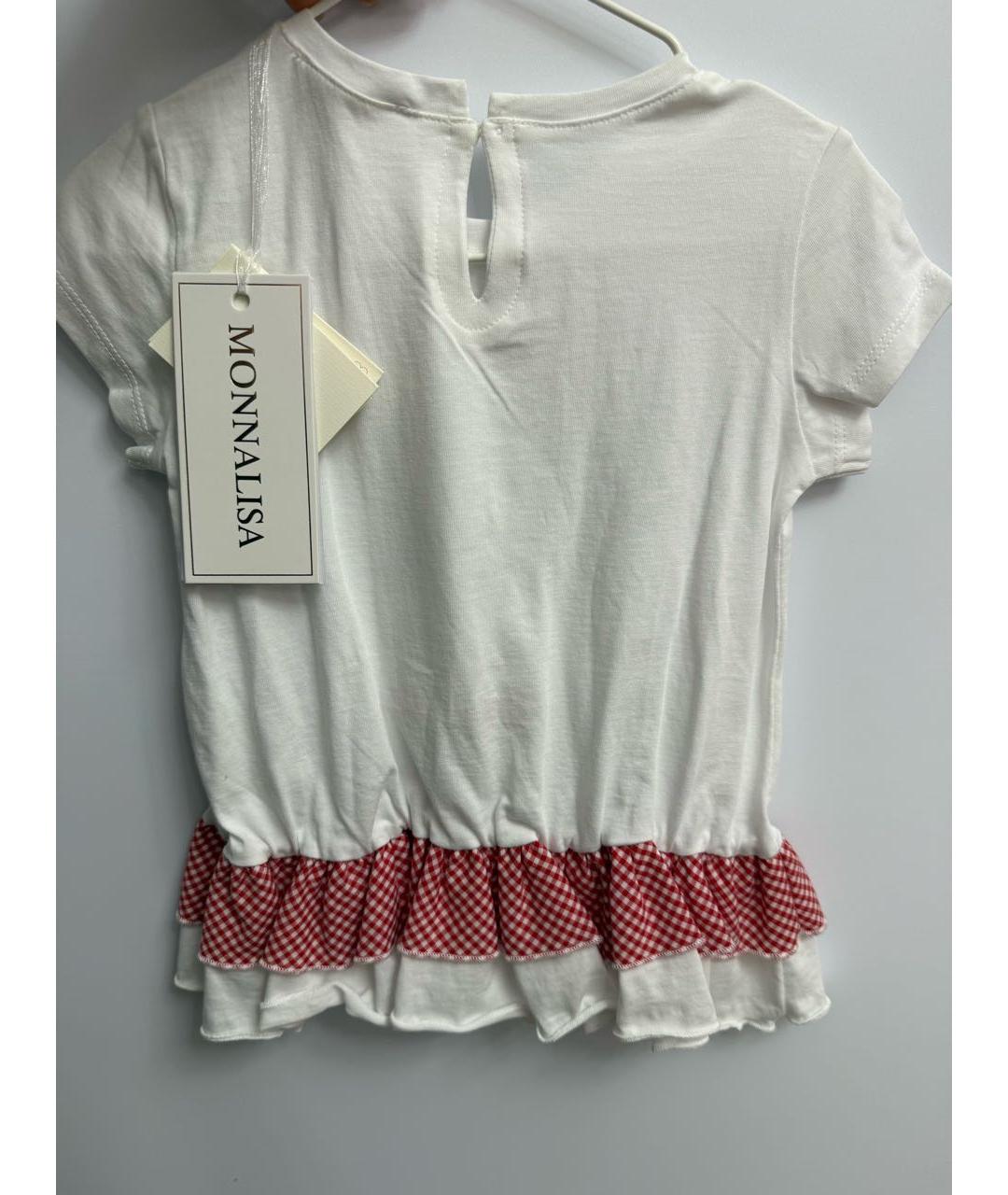 MONNALISA Белый хлопковый футболка / топ, фото 2