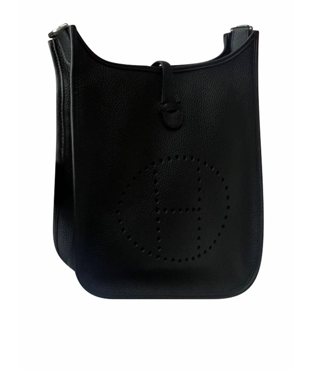 HERMES Черная кожаная сумка через плечо, фото 1