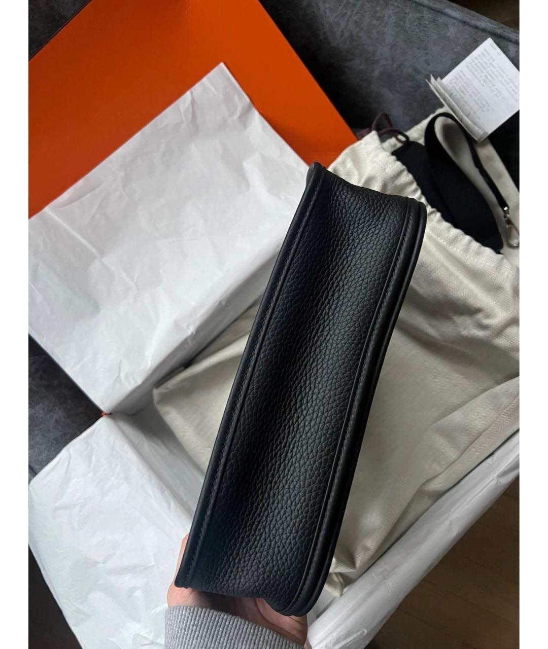 HERMES Черная кожаная сумка через плечо, фото 6