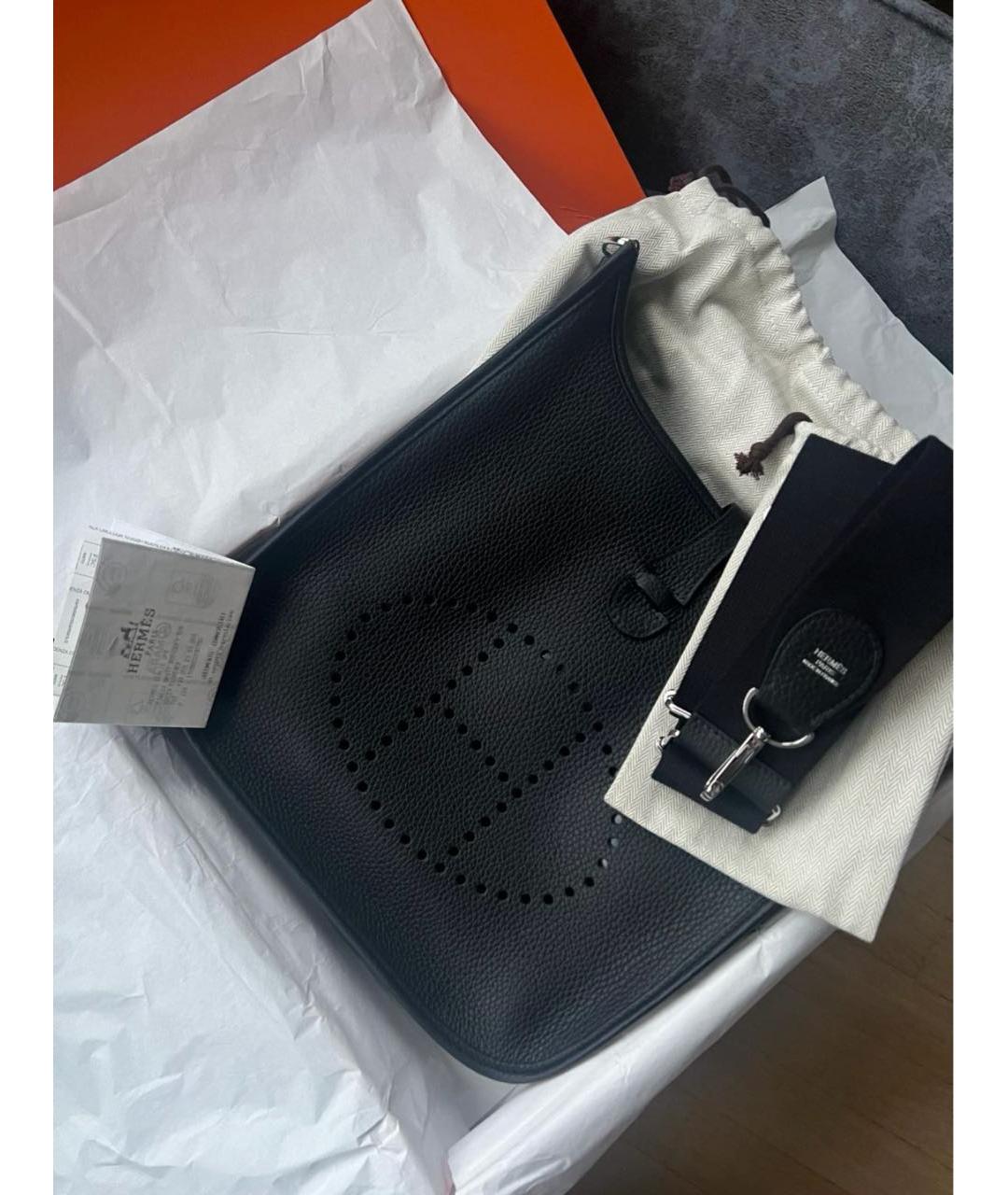 HERMES Черная кожаная сумка через плечо, фото 2