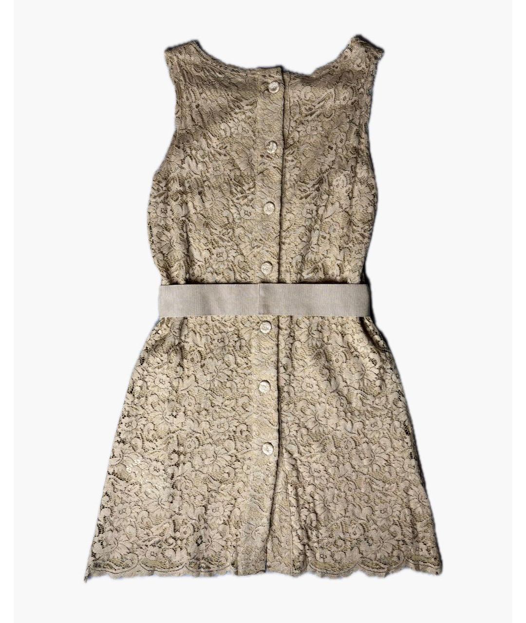 DOLCE&GABBANA Бежевое вискозное коктейльное платье, фото 2