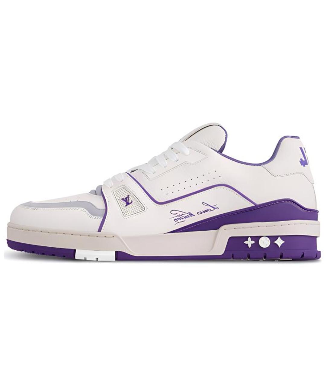 LOUIS VUITTON Белые кожаные низкие кроссовки / кеды, фото 2