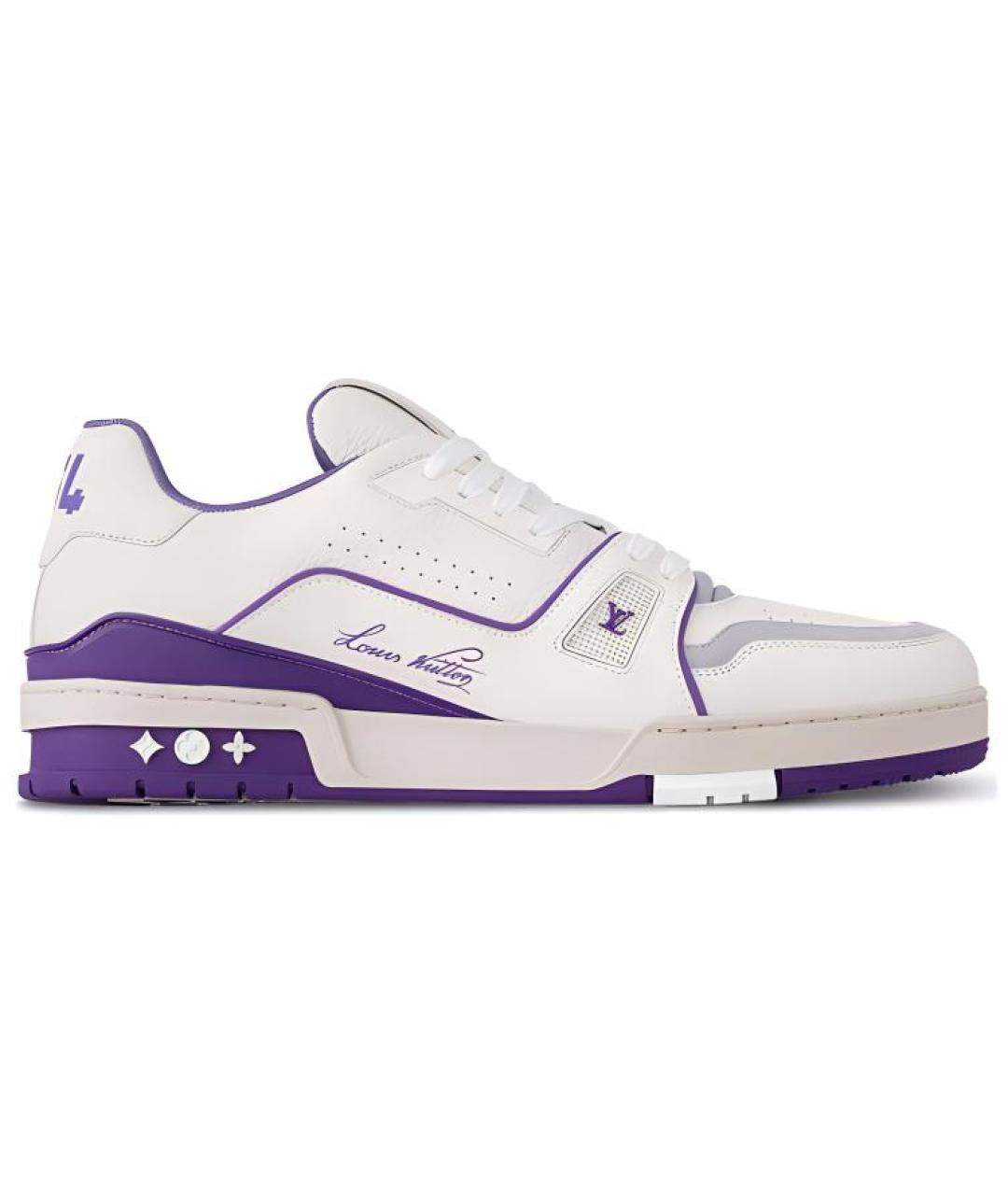 LOUIS VUITTON Белые кожаные низкие кроссовки / кеды, фото 1