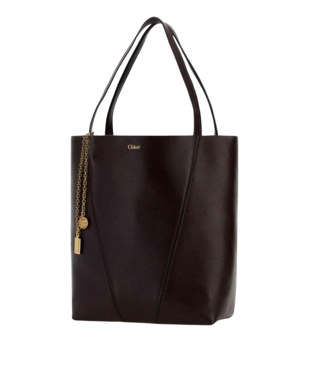 CHLOE Бордовая кожаная сумка тоут, фото 1