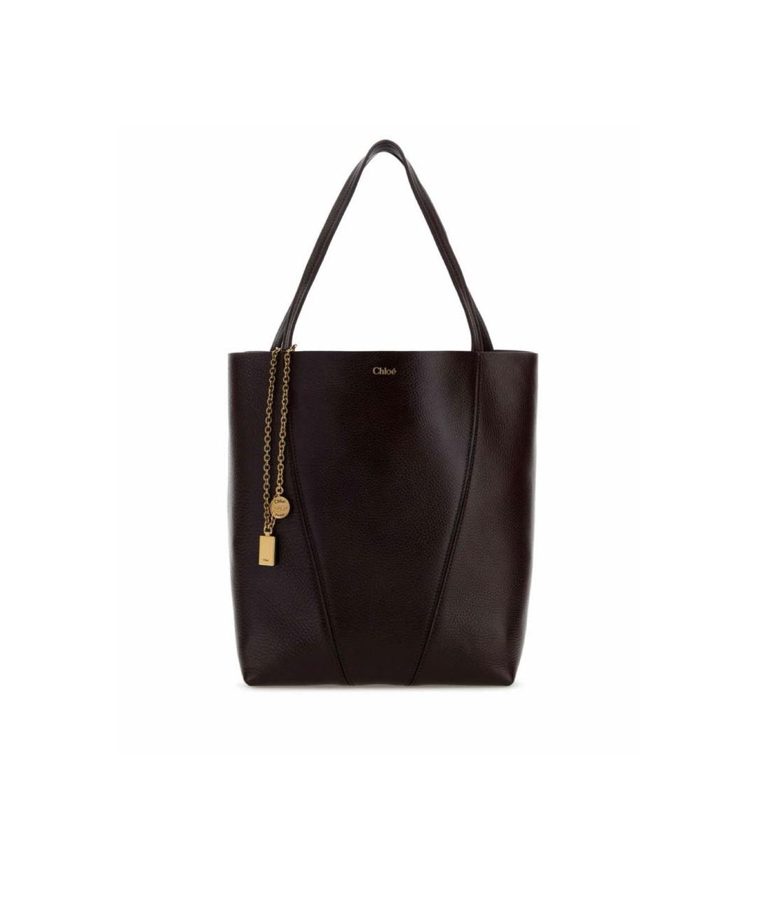 CHLOE Бордовая кожаная сумка тоут, фото 2