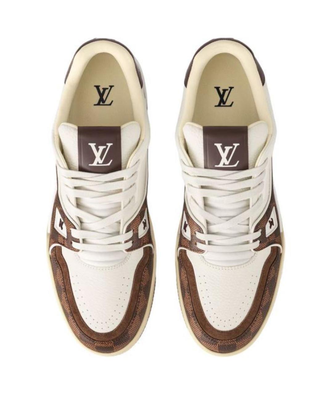 LOUIS VUITTON Коричневые кожаные кроссовки, фото 4