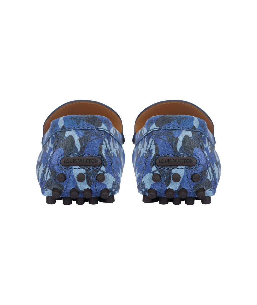 LOUIS VUITTON Синие кожаные лоферы, фото 4