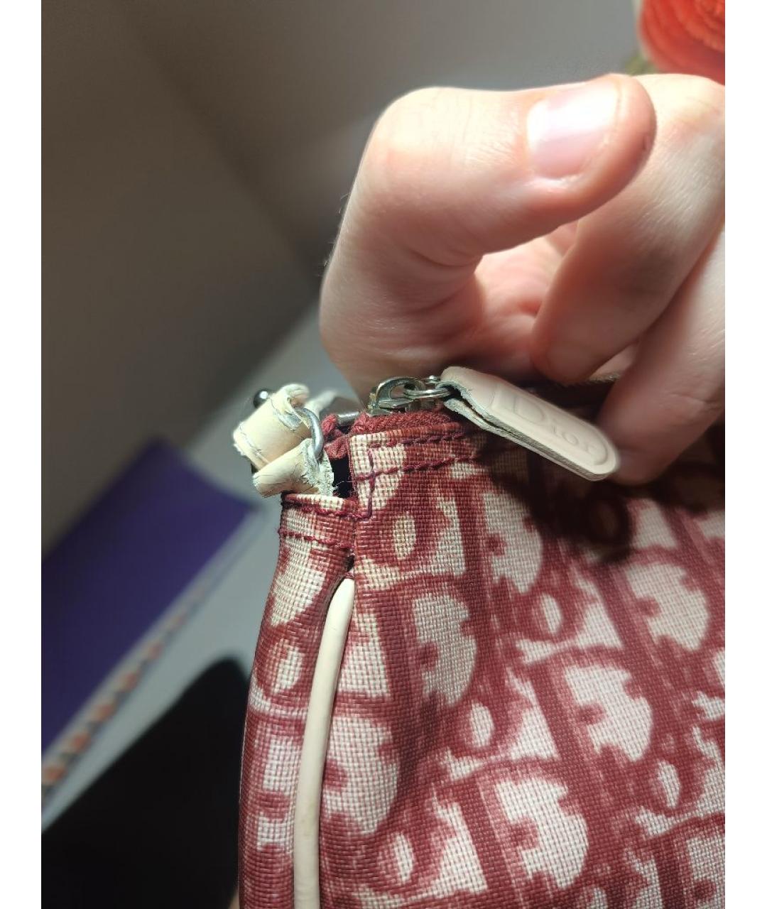 CHRISTIAN DIOR Бордовая сумка через плечо, фото 8