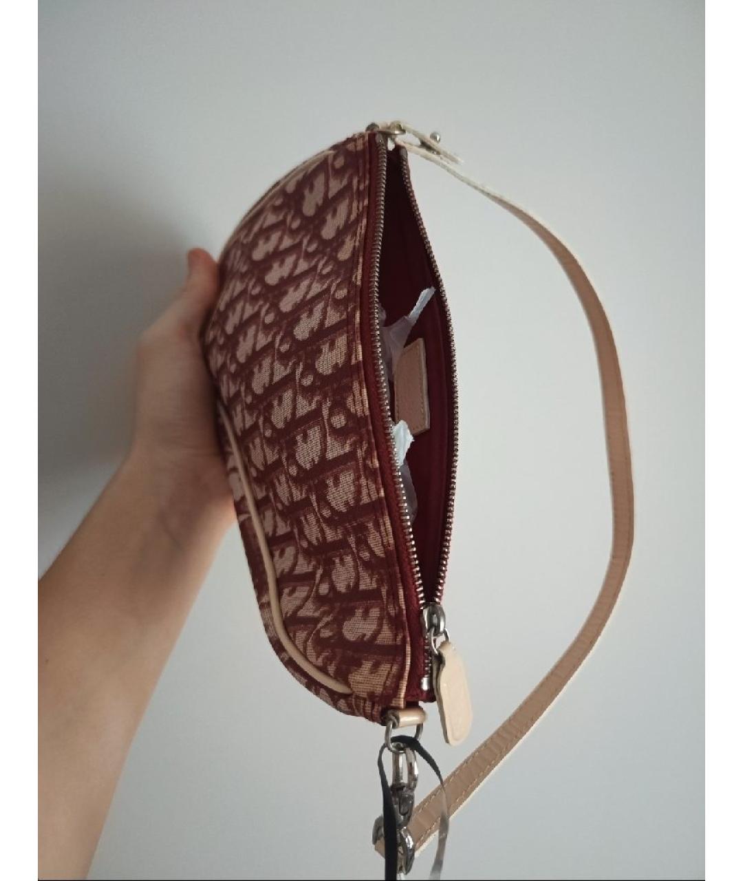 CHRISTIAN DIOR Бордовая сумка через плечо, фото 3