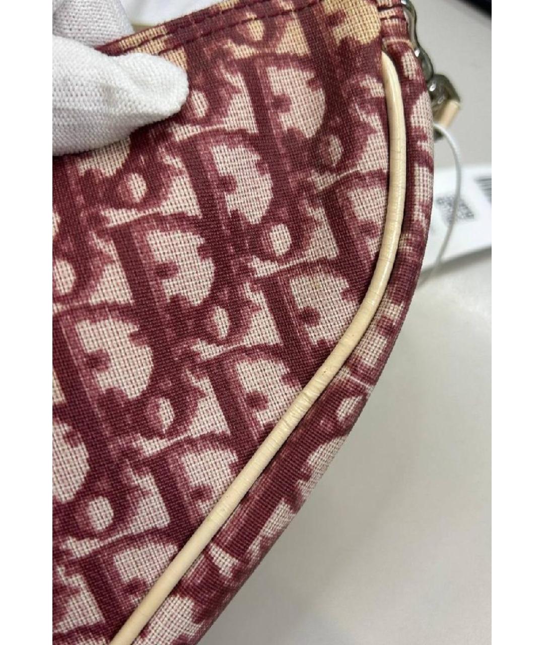 CHRISTIAN DIOR Бордовая сумка через плечо, фото 9