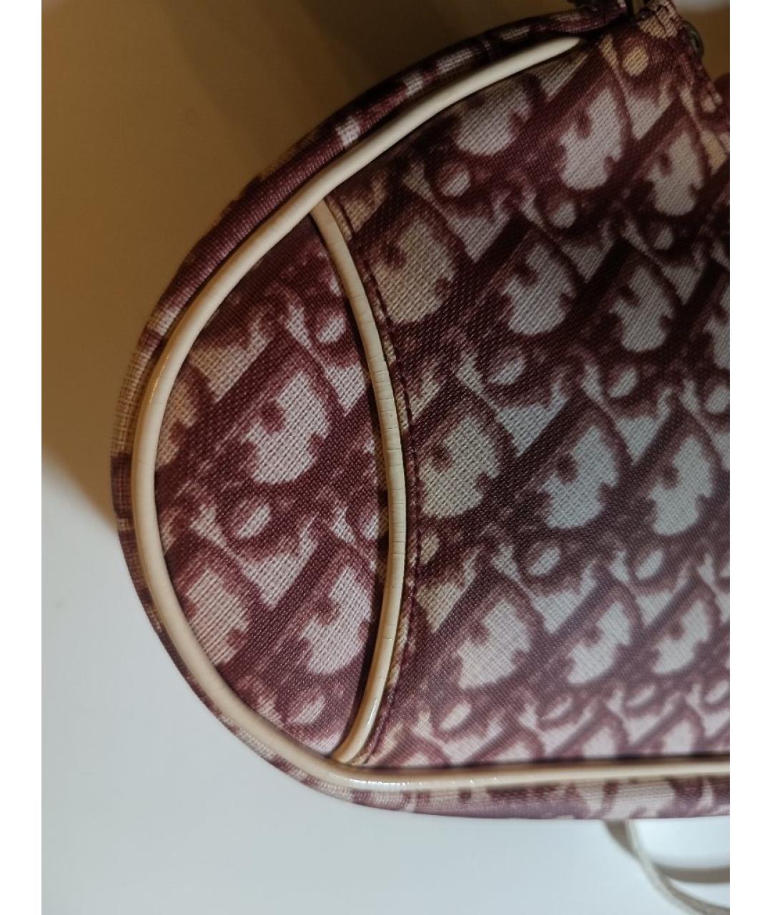 CHRISTIAN DIOR Бордовая сумка через плечо, фото 7
