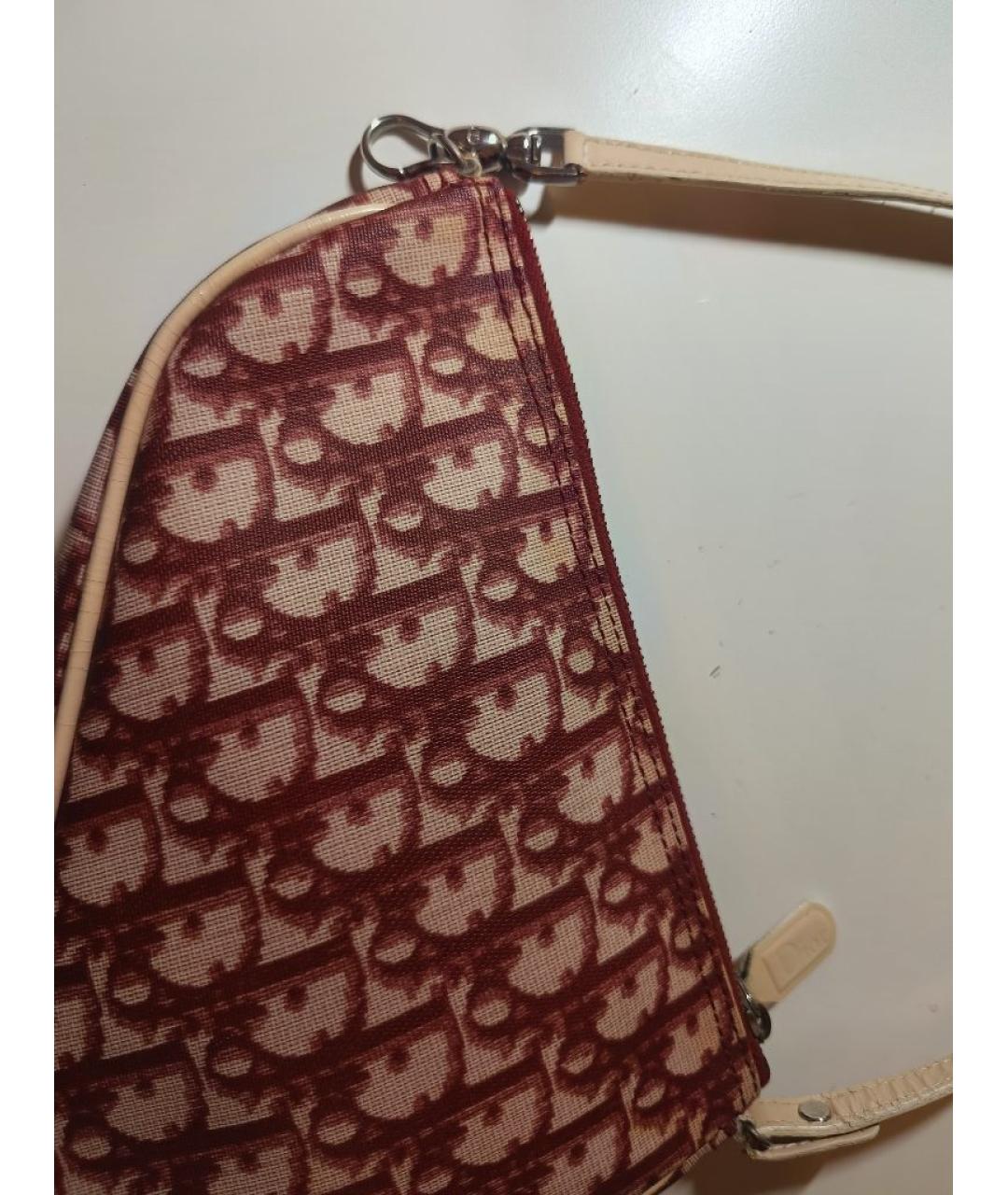 CHRISTIAN DIOR Бордовая сумка через плечо, фото 4