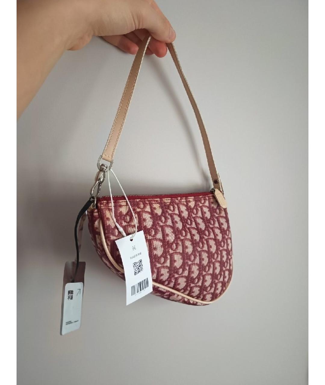 CHRISTIAN DIOR Бордовая сумка через плечо, фото 2