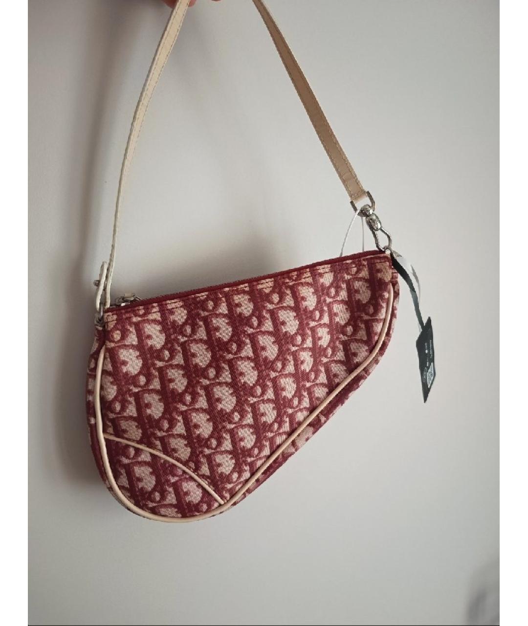 CHRISTIAN DIOR Бордовая сумка через плечо, фото 10