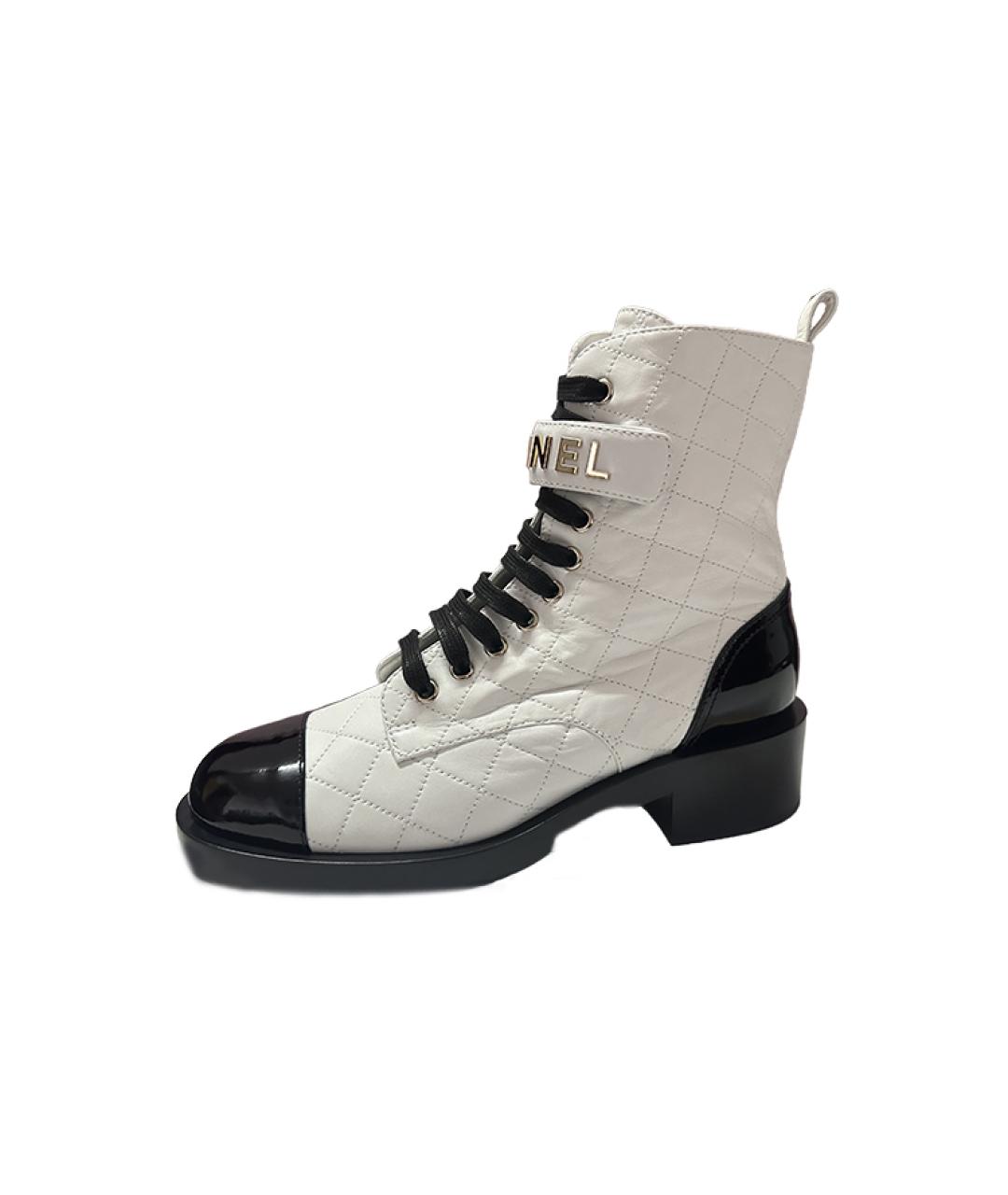 CHANEL Белые кожаные полусапоги, фото 2